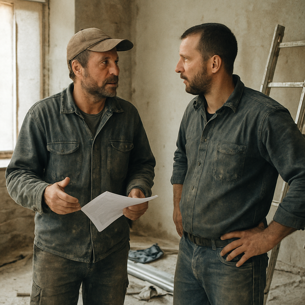 Équipe d’artisans Houdry-Grenot sur un chantier parisien