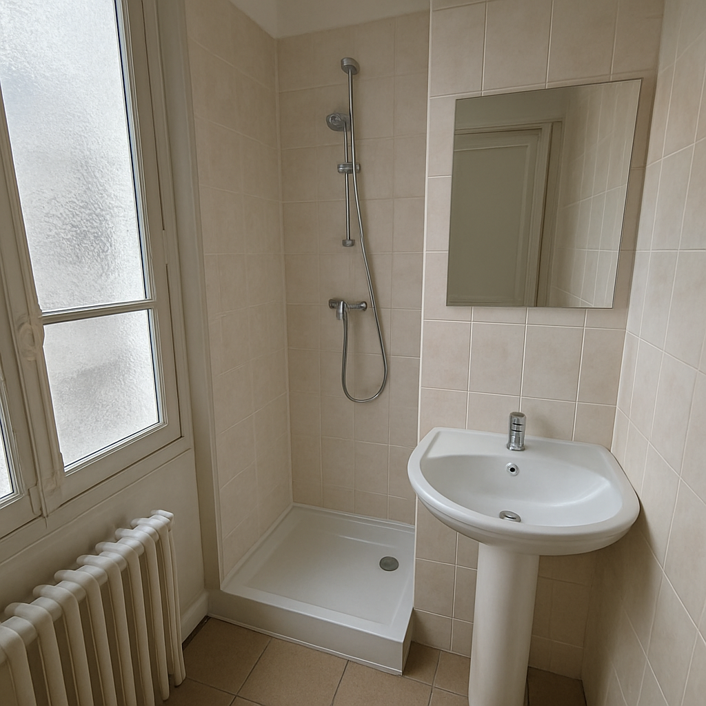 Salle de bains rénovée dans un appartement haussmannien